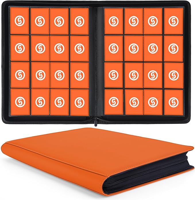 1000+ Pockets Trading Card Binder, Premium 16 Pocket Card Binder, Ringless Side by SMYV