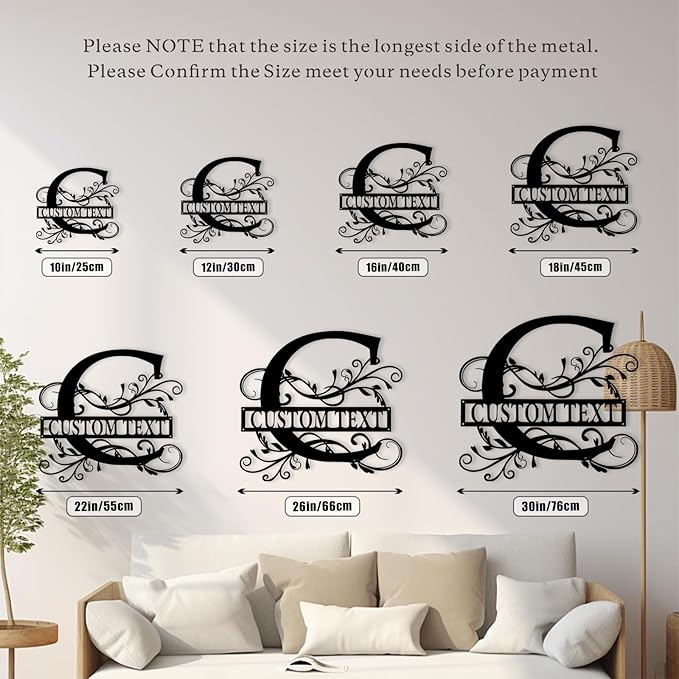 Custom Metal Name Sign, Personalized Family Last Name Signs - Image 7