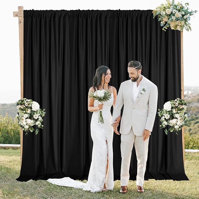 Sugargirl 10x10FT Black Backdrop Curtains Polyester Photo Backdrop Drapes - Image 8