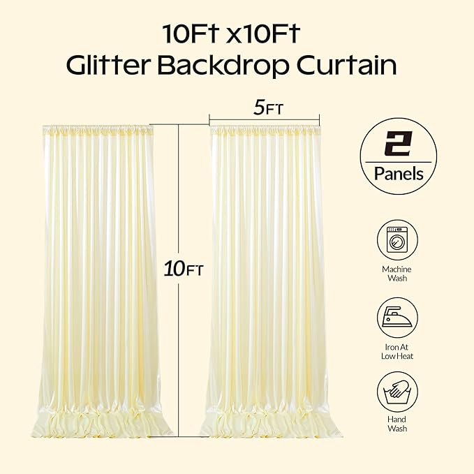 Champagne Glitter Backdrop Curtain - Image 9