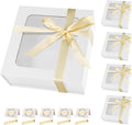 White Gift Boxes with Window, 7.5"x7.5"x3.1" Bridesmaid Boxe by TIACABO