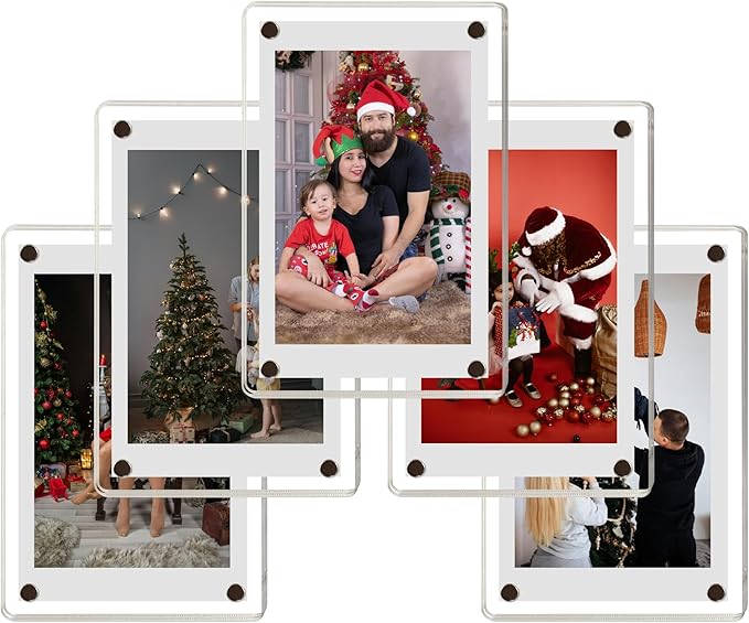 5 Pack-Polaroid Magnets for Refrigerator Acrylic Fridge Magnetic Frame 2.36 x by Unknown