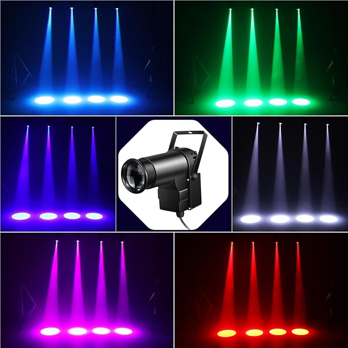 Pinspot Light 15W DMX, Czgor RGBW Disco Ball Lights - Image 2