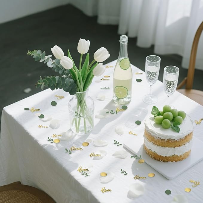 200 Pcs Gold Glitter Wedding Table Confetti, Bridal Shower Decorations - Image 3