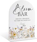Wedding Signs for Ceremony and Reception, Boho Floral Acrylic Bloom Bar Sign by Unknown
