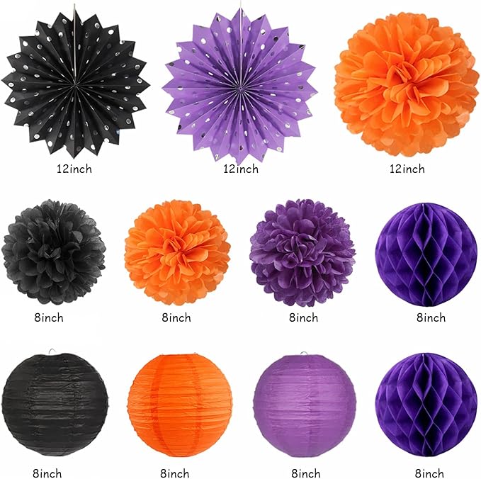Black-Purple Orange Halloween Birthday Party-Decorations - Image 2