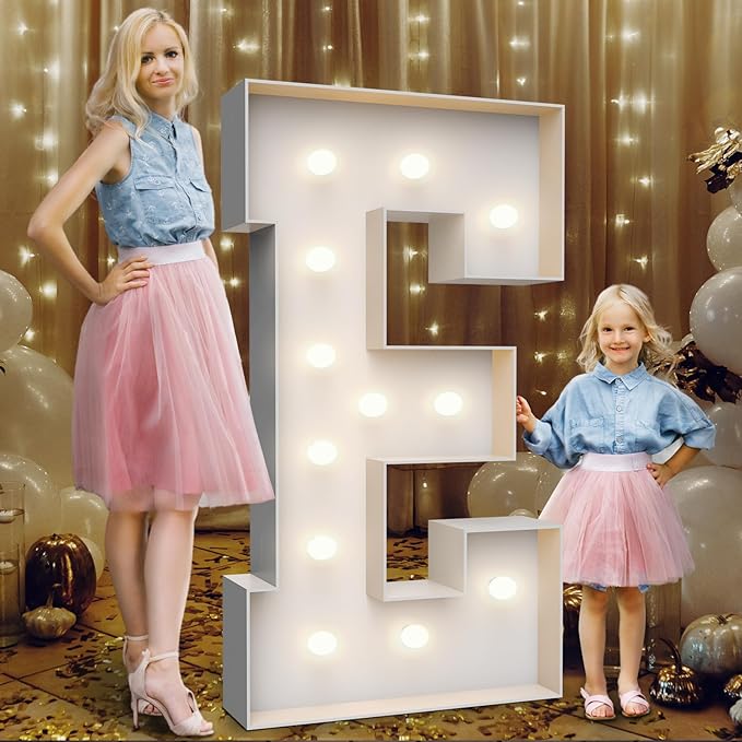 4FT Marquee Light Up Letters E, Party Decoration Large Marquee Light Up Letters by Teebloom