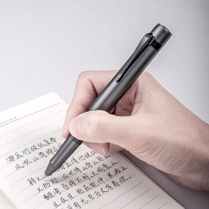 Hongdian M2 Black Forest Mini Rollerball Pen, Fine Point 0.5mm, Sleek Aluminium - Image 5