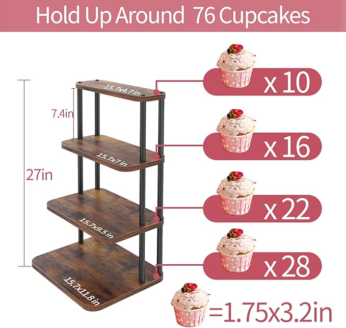 Cupcake Stand, 4 Tier Cupcake Stand - Image 7
