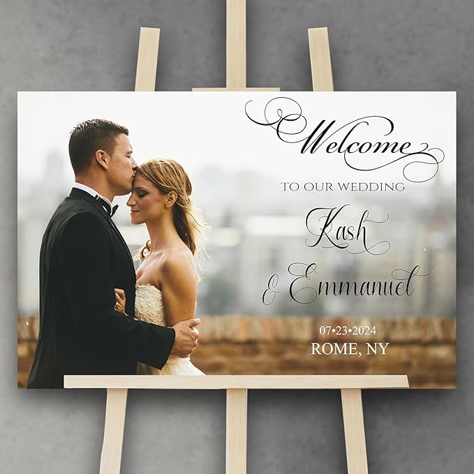 Generic Landscape Photo Wedding Sign, Editable Welcome To Our Wedding, 24x36 by Custom