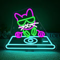 Cool DJ Cat Neon Sign – LED Wall Light by Wanxing