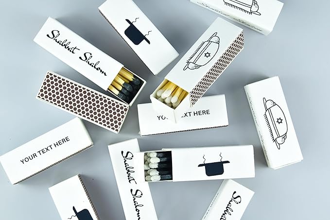 Customizable Personalized Matchboxes – Set of 10 – Shabbat Shalom Design – - Image 7