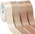 Ribbli Champagne Satin Ribbon 1 Inch x 4 Rolls Total 40 Yards-Ivory Champagne by Ribbli