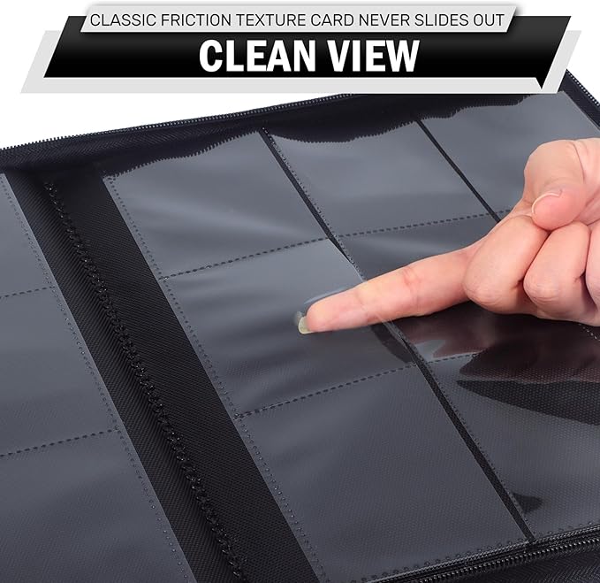 Trading Card Binder 9 Pocket, Zipper Binder Card Album Holds 540 Cards - Image 6