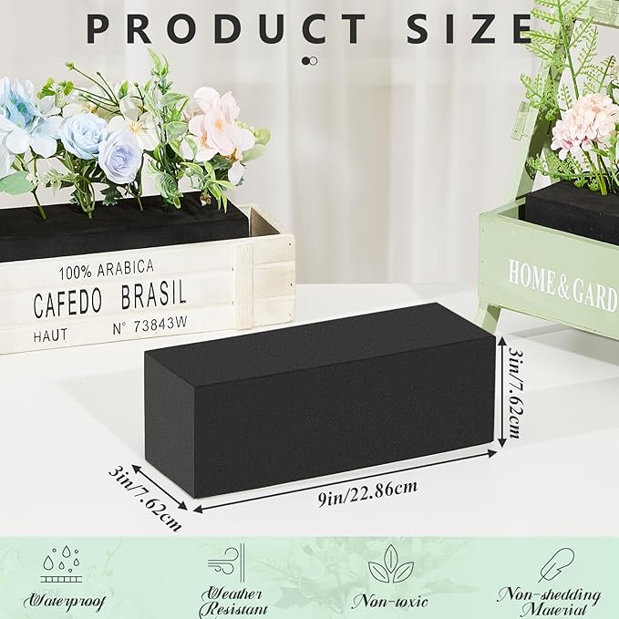 Lallisa 4 Pcs Reusable Floral Foam Blocks Water Weather Resistant Dry Floral - Image 2