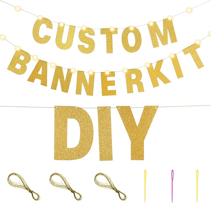 TaoBary 112 Pcs DIY Letter Kit Glitter Customizable Banner Letters Include 107 - Image 2