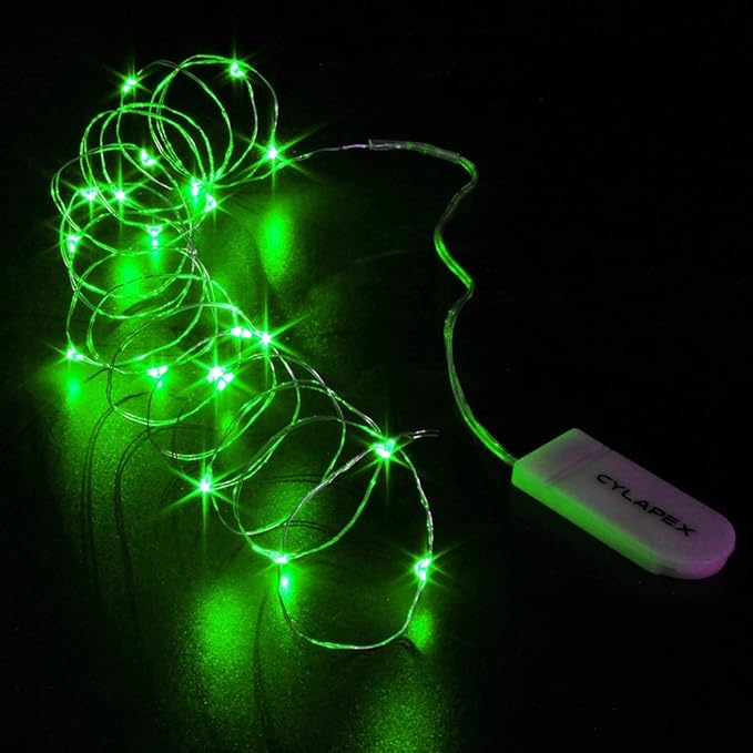 CYLAPEX 6 Pack Green Fairy Lights String Battery Operated Fairy Lights Firefly - Image 3