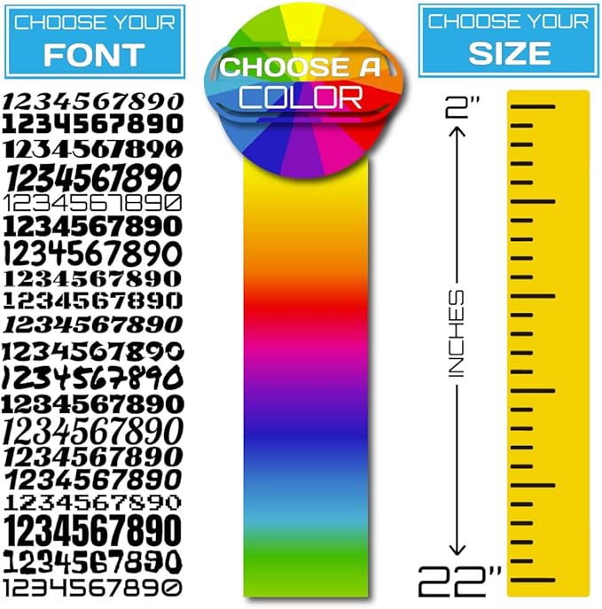 Fairwinds Designs Custom Race Car Number Decals | Set of 3 Heavy Duty Vinyl - Image 3