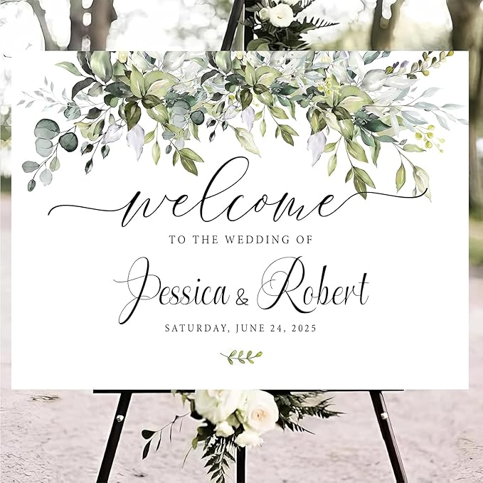 Generic Personalized Wedding Welcome Sign, 18x27 Inch, Wedding Decor, by CENOVACY