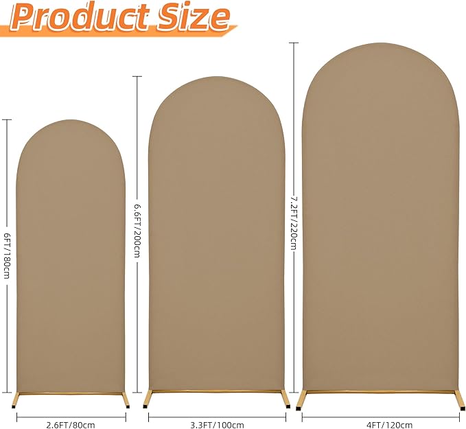 Wedding Arch Cover 7.2FT Arch Backdrop Cover Spandex Fitted Arch Cover - Image 2