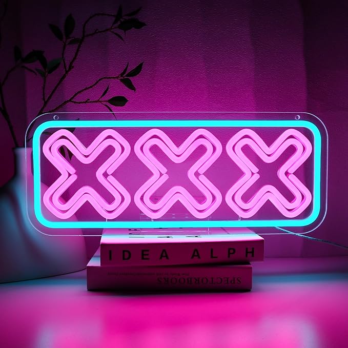 XXX Neon Sign for Wall Decor, Adults Only Led Signs for Room, USB Dimmable by PMCVYH