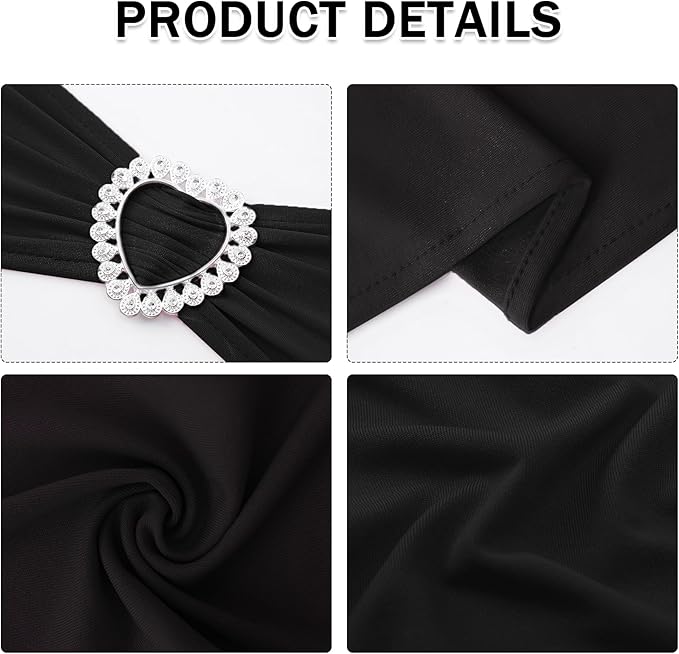 Howhic Pack of 30 Spandex Chair Sashes Bows Stretch Chair Cover Band - Image 3