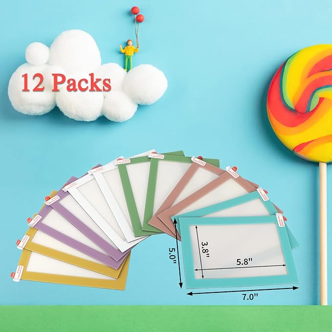 CRUGLA 12 Packs Colorful 4x6 Magnetic Picture Frames - Image 2