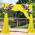 Wedding Arch Draping Fabric Yellow 20Ft 2 Panles Chiffon Drapes by CHHEART