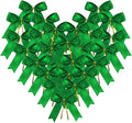 50pcs 3-1/2" Green Twist Ties Satin Green Bows by Micomon