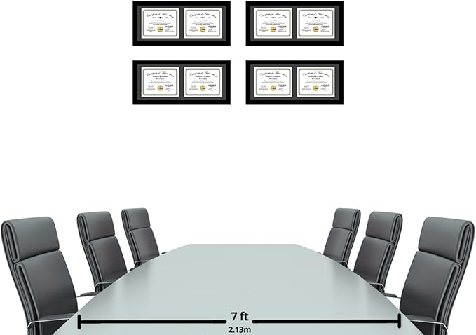 Creative Picture Frames 8X18Bk-B Black Horizontal Double Diploma Frame - Image 3
