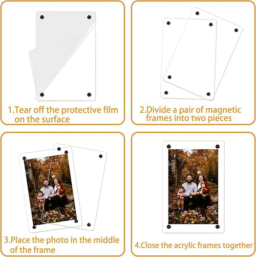 10 Pack-Polaroid Magnets for Refrigerator Acrylic Fridge Magnetic Frame 2.36 x - Image 2