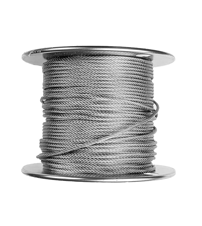 Laureola 1/8" 7x19 Stainless Steel Aircraft Wire Rope 304 Grade by LaureolaIndustries