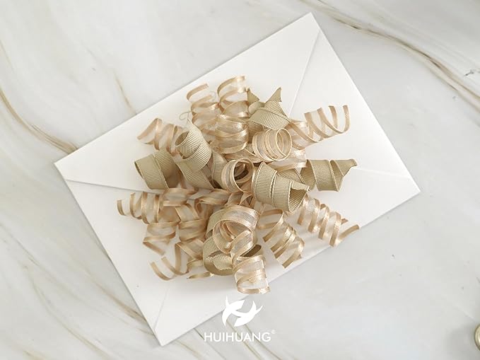 HUIHUANG Curly Bows for Gift Wrapping Champagne Gift Bow 5 inch x 8 Counts - Image 8