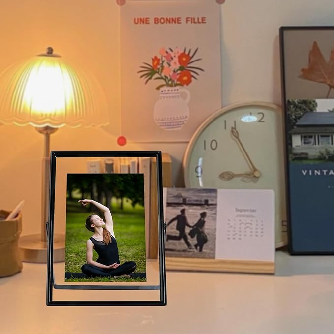 Black Floating Frame, For Picture 4x6, Tabletop Shelf Photo Frame, Classy Gift - Image 9