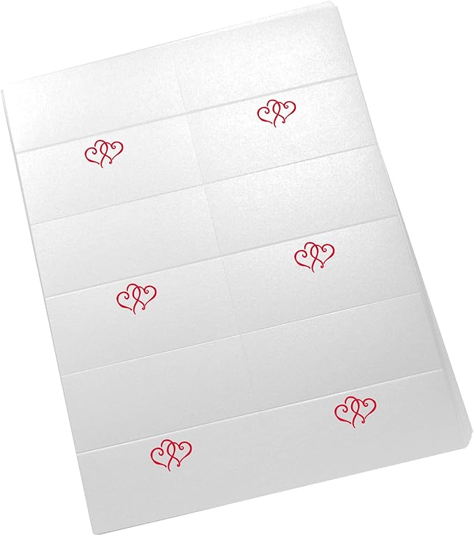 Linked Hearts Printable Place Cards, Ruby Red, Laser & Inkjet Printers - Image 3