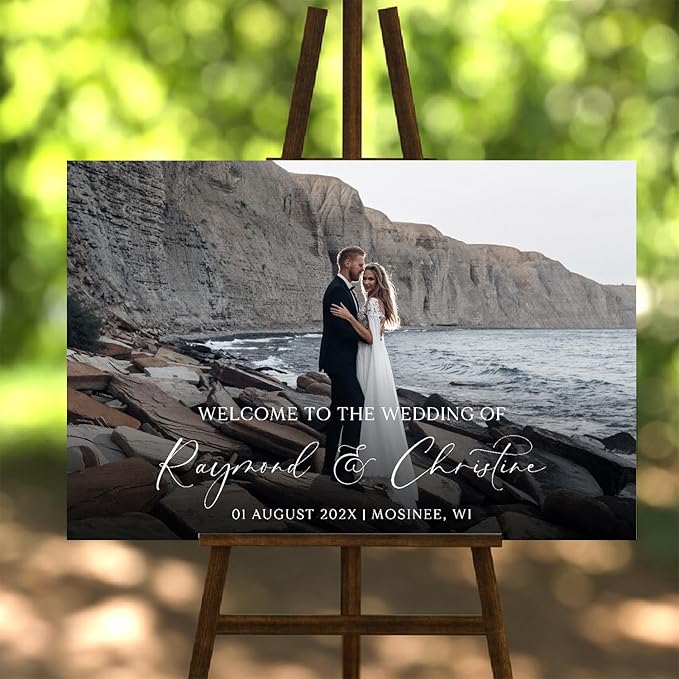 Personalized Wedding Photo Acrylic Welcome Sign – Custom Picture Board - Image 3
