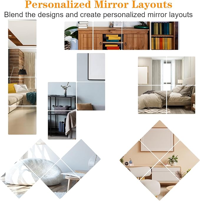 16Pcs Mirror Centerpieces for Tables, 7.87 x 7.87inch Square Mirrors Candle - Image 7