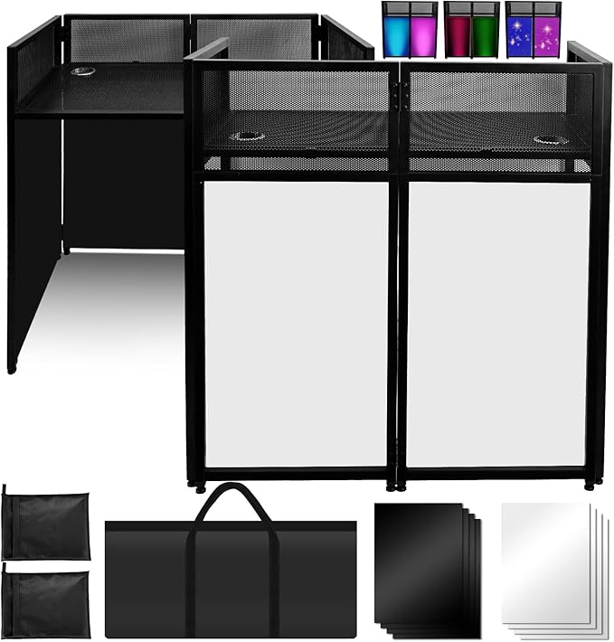 Portable DJ Booth 40" x 20", DJ Facade Table by SHMQYSY