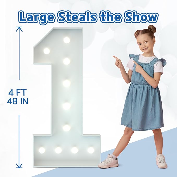 Marquee Numbers 4 Feet Tall Big Light Up Numbers 10th Happy Birthday - Image 7