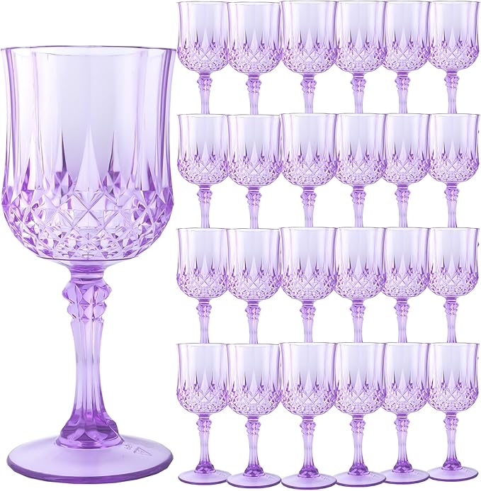 Plastic Wine Glasses，Plastic Goblets Vintage Style Cordial Drinking Glasses by LEYIQUCHAMPAGNEWINEGLASSES
