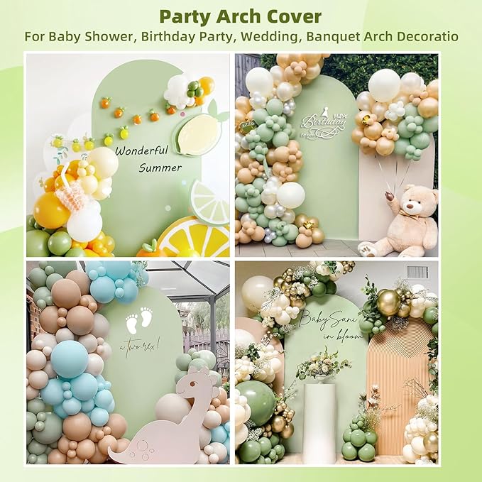 HEMMOTOP Green Arch Cover, 7.2 ft Spandex Wedding Balloon Arch Covers Stretchy - Image 7