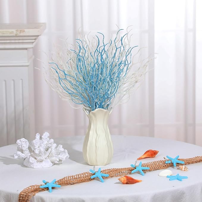 8 Pcs Blue White Coastal Ornaments - Image 6