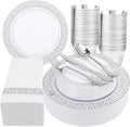 Festiva 350PCS Silver Plastic Dinnerware Set by Festiva