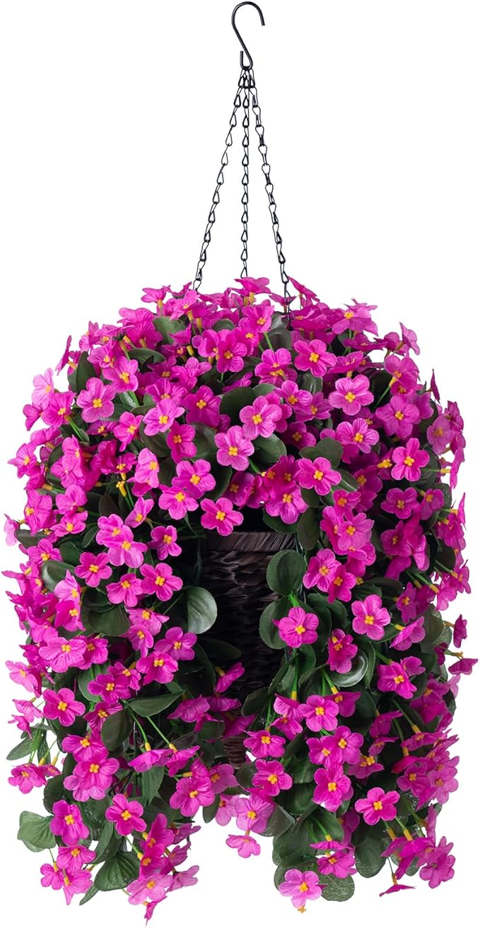 Artificial Fake Hanging Flowers Plants Baskets - Image 8
