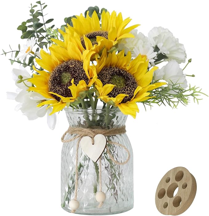 Artificial Sunflower Bouquets in Vase by LEFTOVER