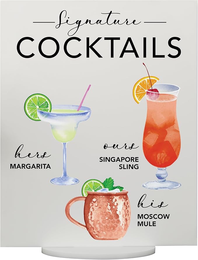 Signature Cocktail Sign | Acrylic Wedding Bar Menu | Bar Menu Sign | Bar Sign | by Elation+Factory+Co.