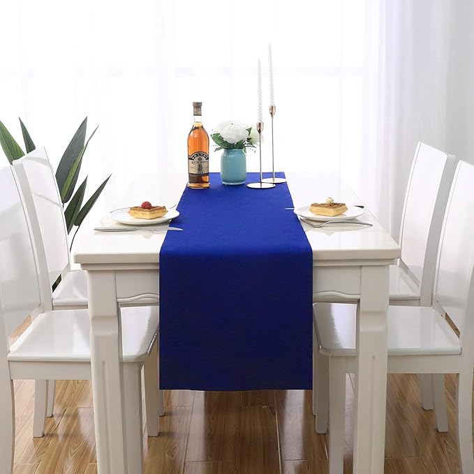 2 PCS Royal Blue Table Runner 14x72 Inch Long Coublt Blue Color Thick Polyester - Image 4