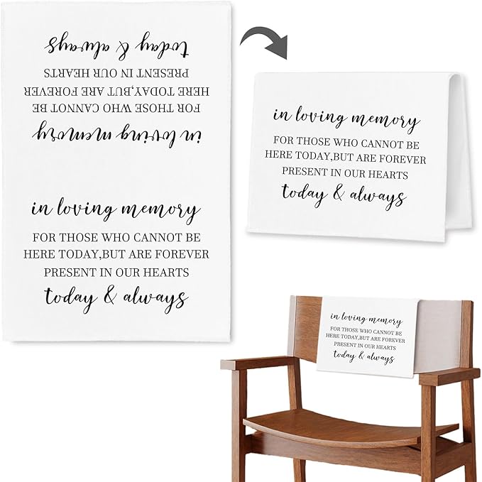 In Loving Memory Wedding Sign, Reserved Memorial Chair Signs Pew Cloths Seating by Unknown