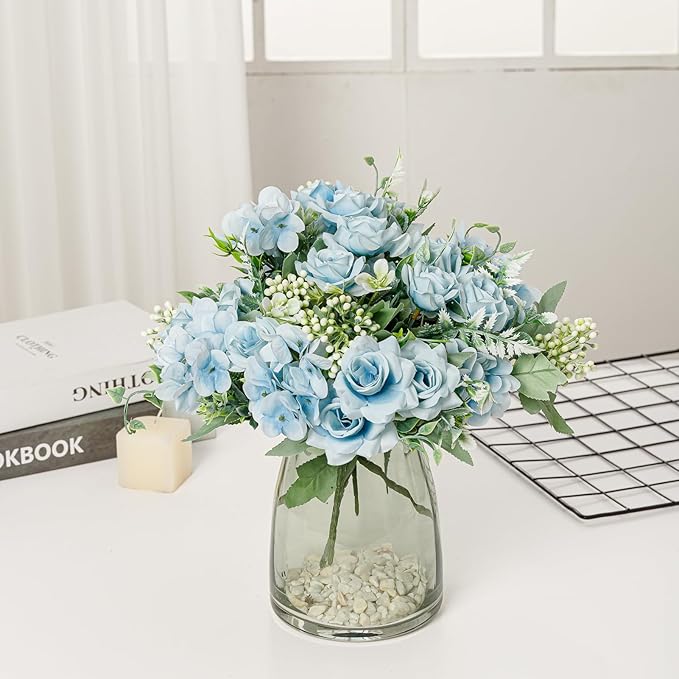 Artificial Flower 5 Branches Artificial Silk Fake Flowers Bouquet Small Roses - Image 5