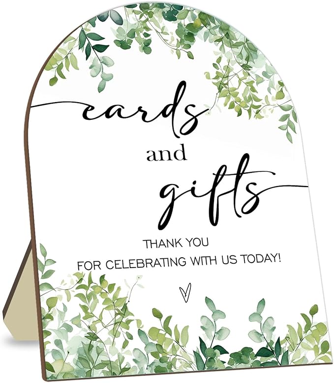 Cards and Gift Sign, Thank You for Your Gift and Well Wishes Sign, Eucalyptus by CelebrateEveryMoment